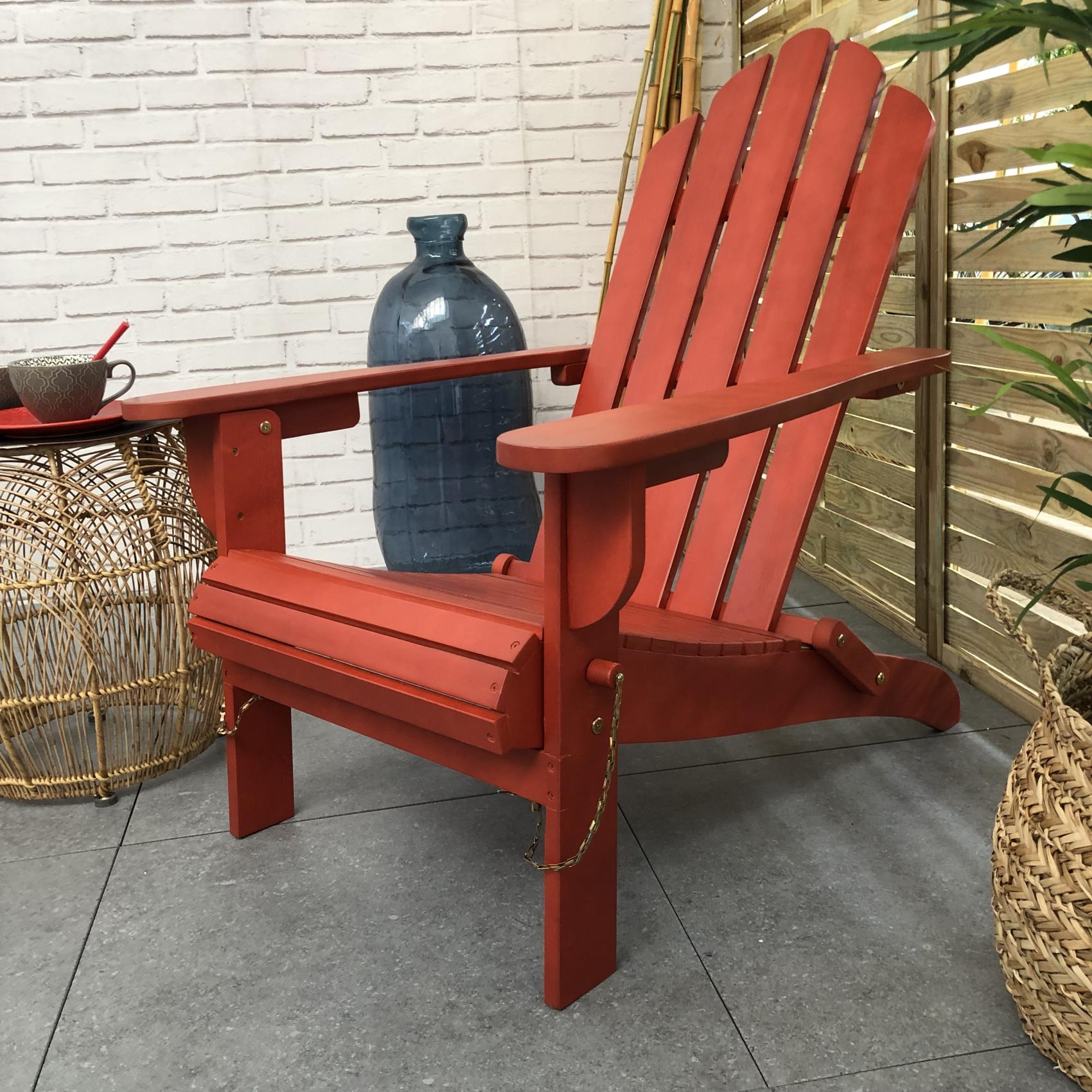 Fauteuil de jardin en bois Adirondack Salamanca vert de gris eucalyptus